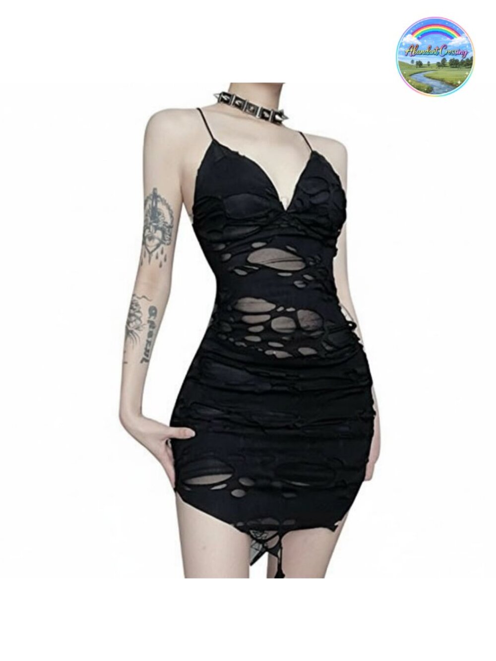Women's Gothic Bodycon Mini Dress Cutout Backless Club Party Dress